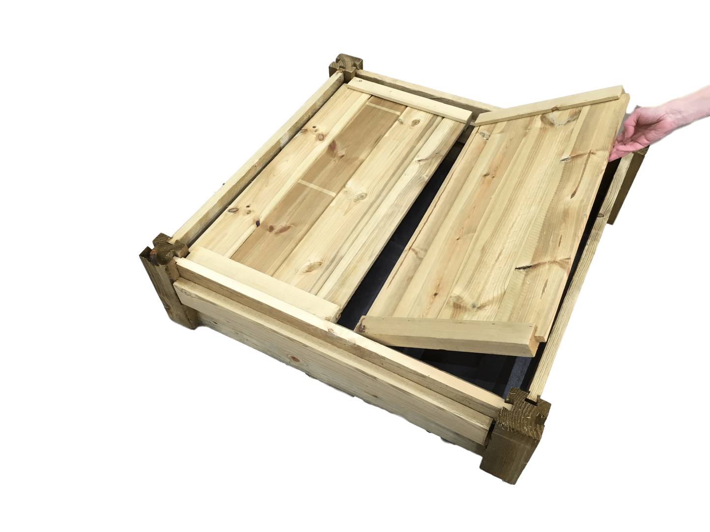 Agamemnon Timber Double Bay Compost Bin & Lid Set with Lid Halves