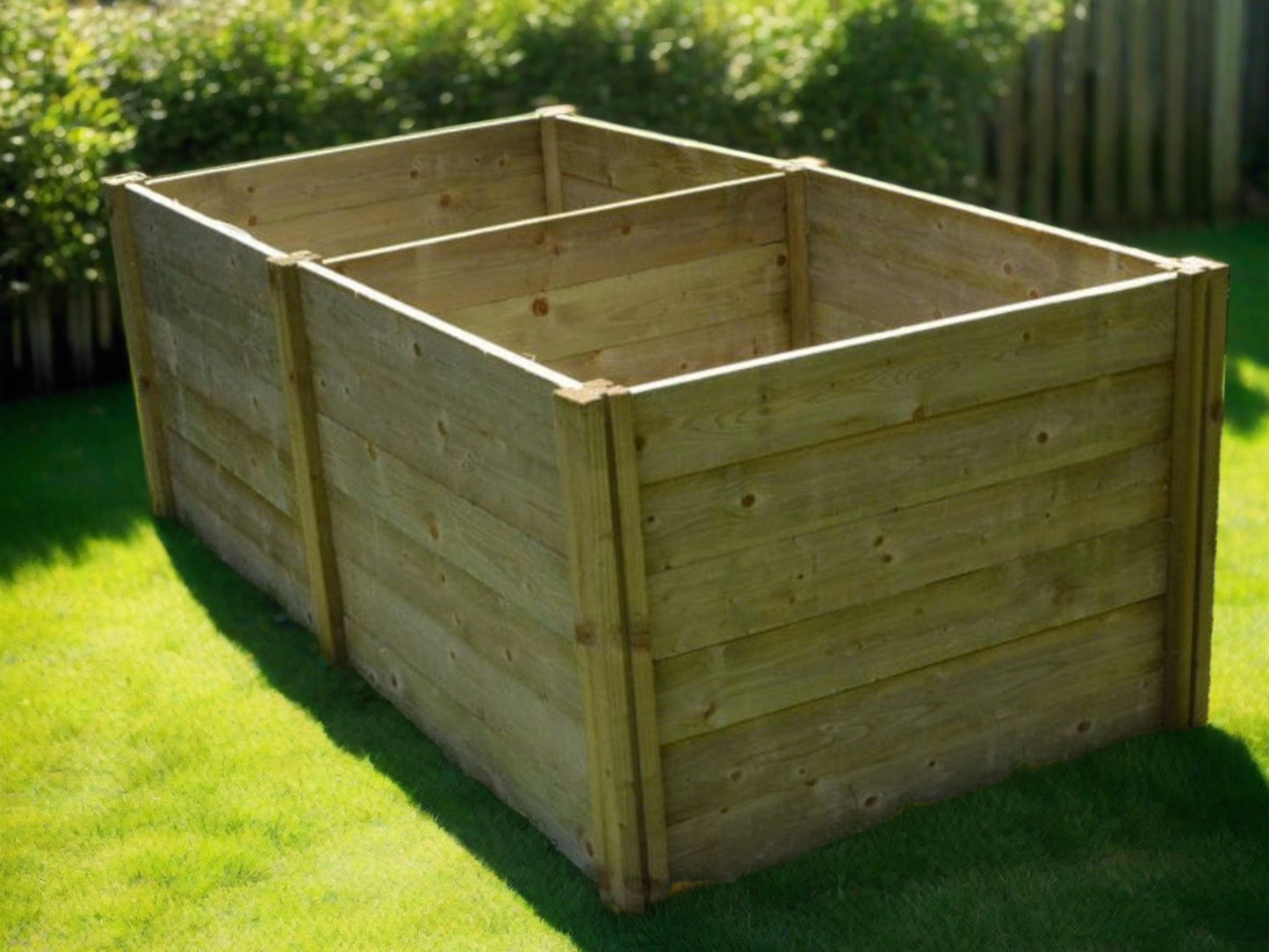 Agamemnon Timber Double Bay Compost Bin side view