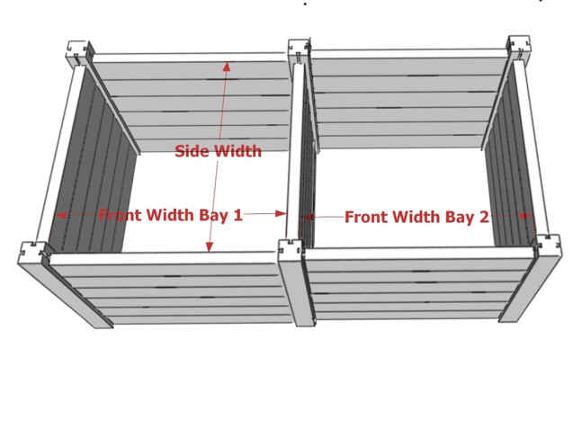 Agamemnon Timber Double Bay Compost Bin Dimensions