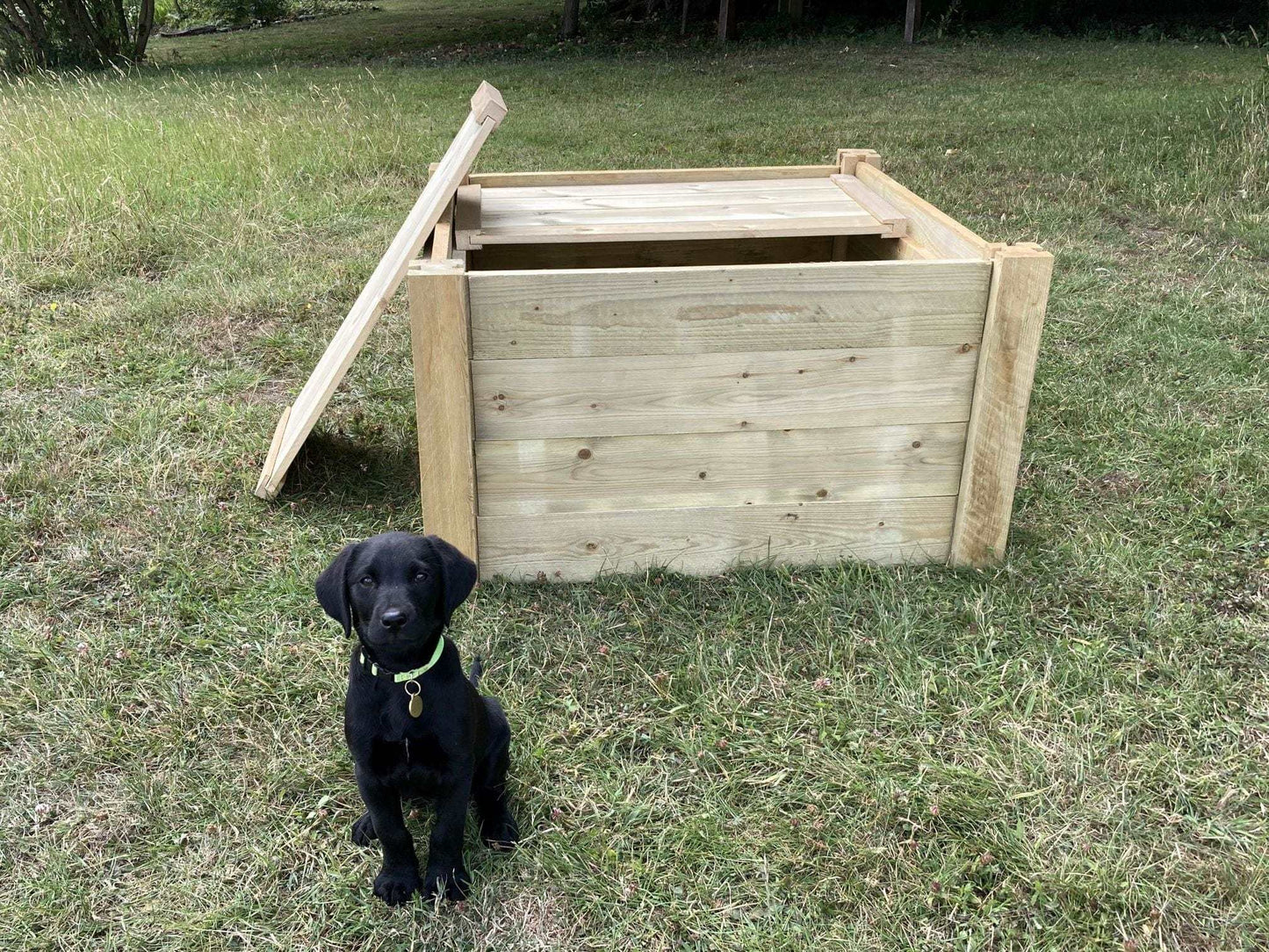 The Agamemnon Timber Single Bay Compost Bin & Lid Set